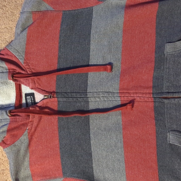 Knickerbocker Vintage Design Medium Hoodie Hooded Sweatshirt Full-Zip Striped - Picture 4 of 10